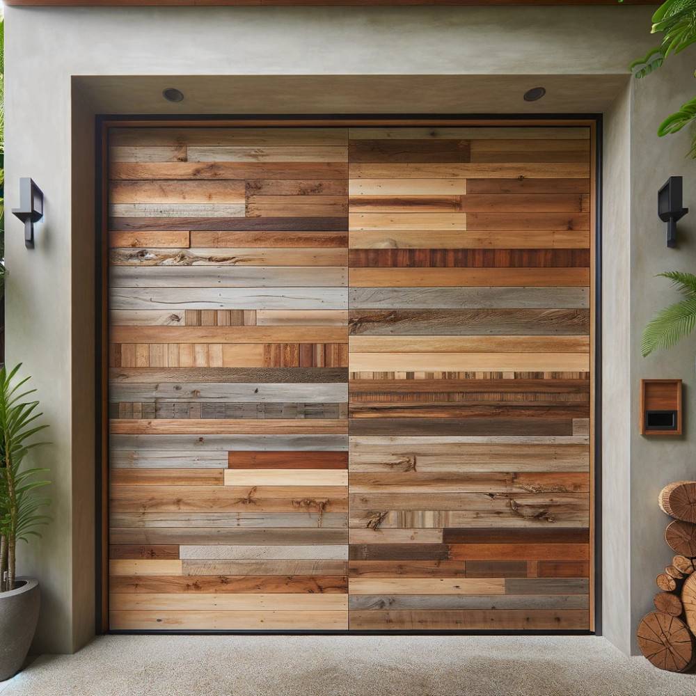 Ekološka garažna vrata iz recikliranega lesa