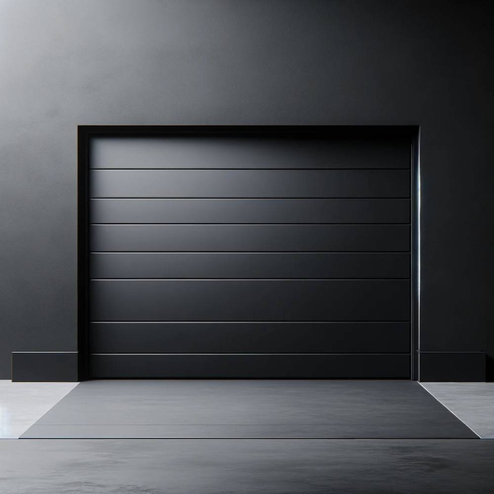 minimalistična moderna garažna vrata z mat črnim zaključkom